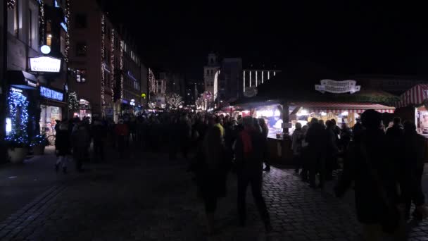 Séta Hauptmarktban Frankfurti Karácsonyi Piacon — Stock videók