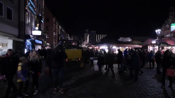 Hästtransport Frankfurts Julmarknad — Stockvideo