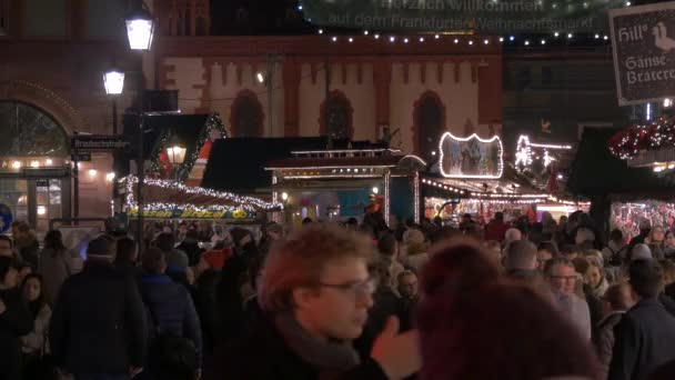 法兰克福圣诞市场的人群 — 图库视频影像