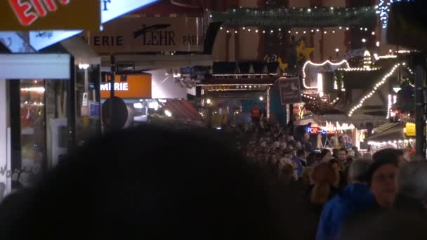 Crowded Christmas Market View — Stock Video