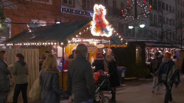 Frankfurt Taki Bir Noel Tezgahından Satın Almak — Stok video