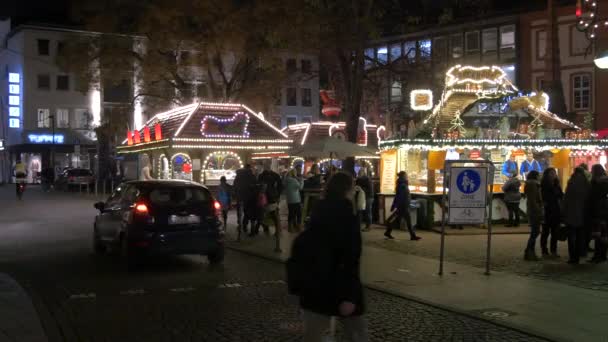 Χριστουγεννιάτικη Αγορά Στην Πλατεία Romerberg — Αρχείο Βίντεο