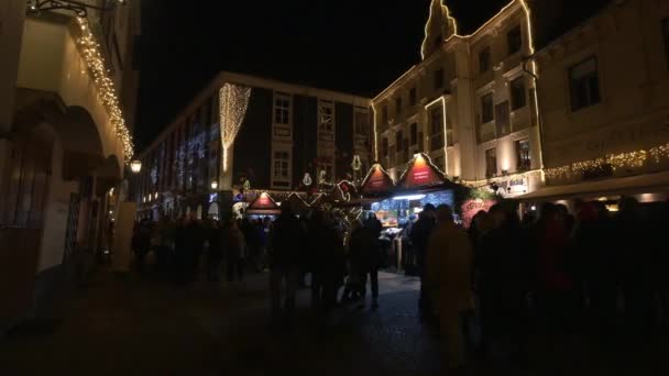 Weihnachtsmarkt Der Nacht — Stockvideo