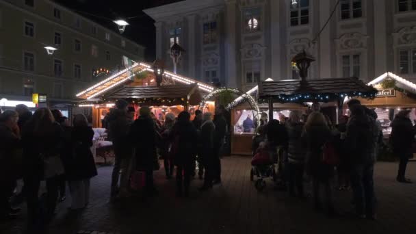 Ludzie Jarmarku Świątecznym Graz — Wideo stockowe
