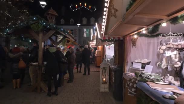 Les Gens Mangent Boivent Marché Noël — Video