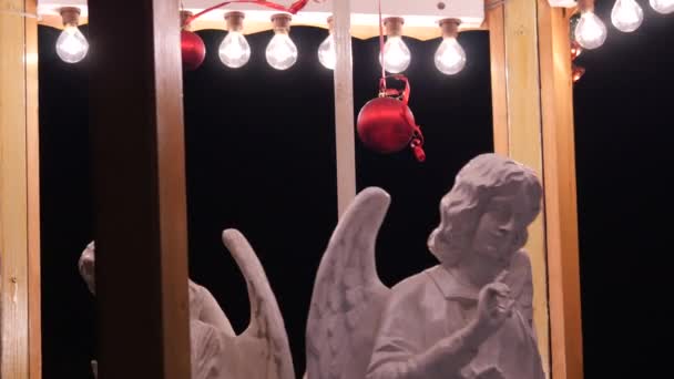 Primo Piano Statue Angeli Che Girano — Video Stock