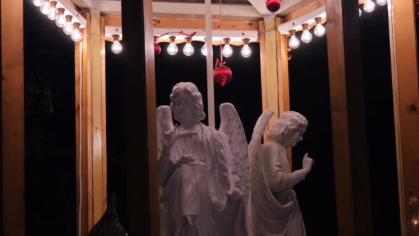 Άποψη Των Αγαλμάτων Άγγελος Κλώση — Αρχείο Βίντεο