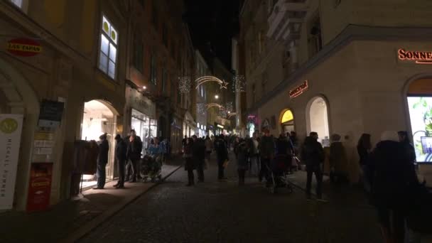 Taking Walk Christmas Time Graz — Αρχείο Βίντεο