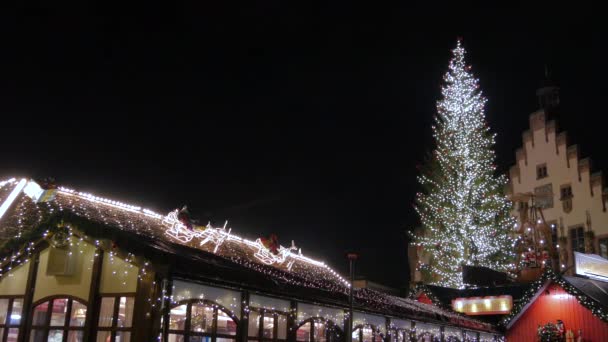 Рождественская Елка Мэрия Франкфурта — стоковое видео
