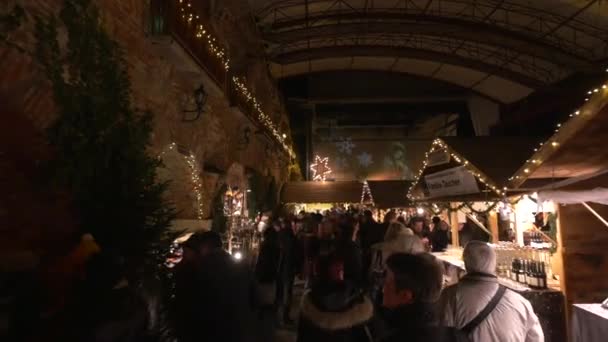 Street Stalls Aufsteirern Christmas Market — Stock Video