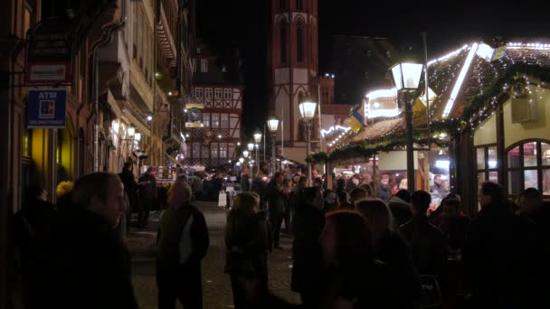 Romerberg Noel Pazarı Frankfurt — Stok video