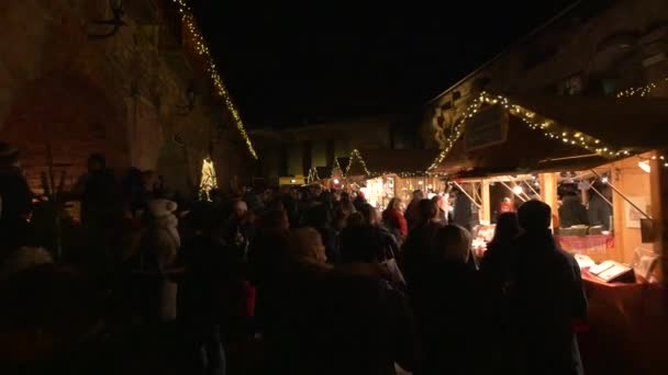Aufsteirern Christmas Market Night Time — Stock Video