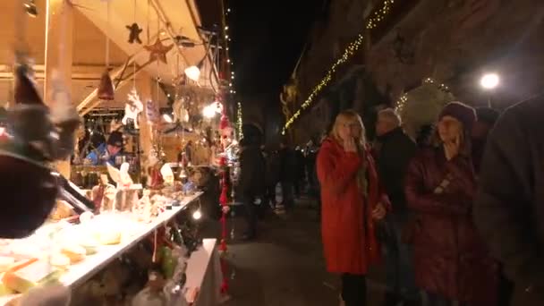 Recuerdos Invierno Mercado Navidad — Vídeos de Stock