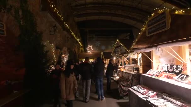 Aufsteirern Christmas Market Castle Hill — Stockvideo