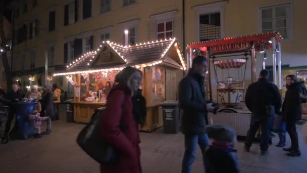 Gunga Och Godis Stall Julen Graz — Stockvideo