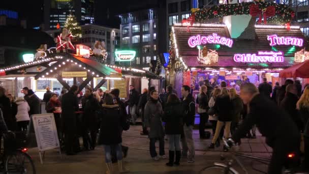 Leisure Time Christmas Market Frankfurt — Stock Video
