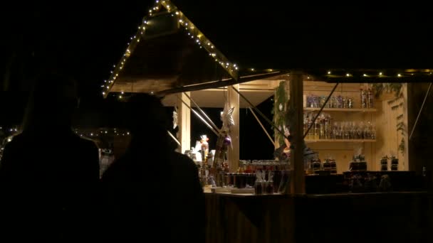 Stand Madera Mercado Navidad Graz — Vídeo de stock