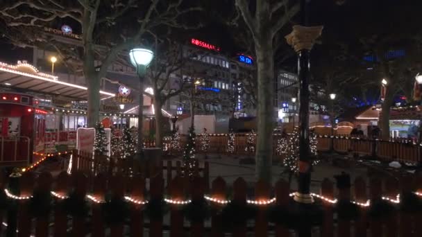 Julen Tåg Och Träd Der Hauptwache Torget — Stockvideo