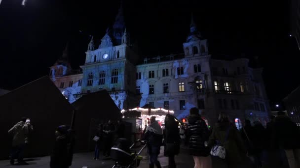 Promenade Nocturne Hauptplatz Graz — Video