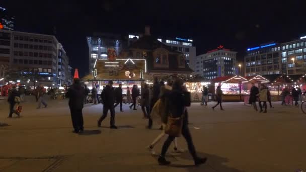 Рождественский Рынок Площади Дер Хауптваш — стоковое видео