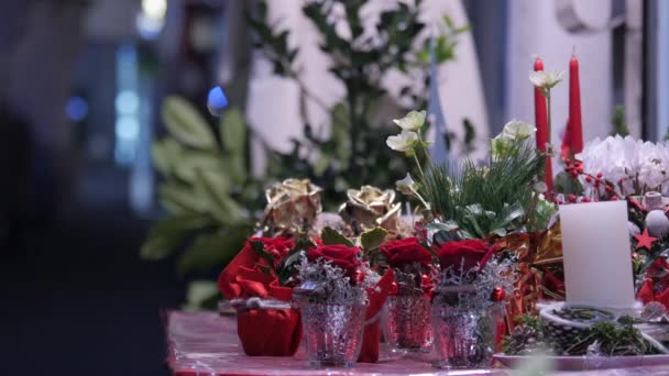 Arrangements Floraux Noël Sur Une Stalle — Video