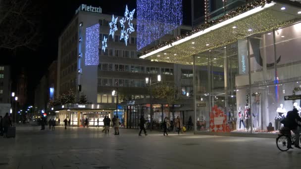 Walking Zeil Street Frankfurt Christmas — Stock video