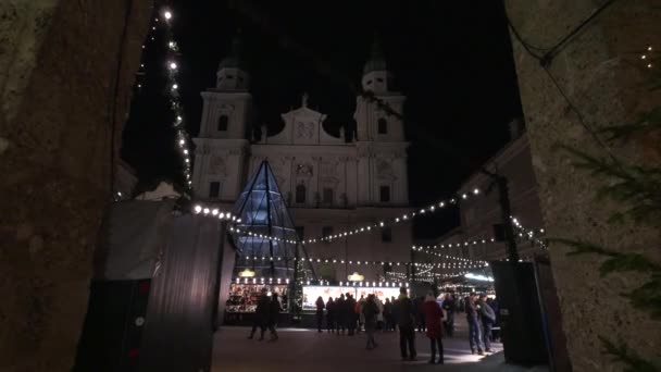 Noel Zamanı Residenzplatz Salzburg — Stok video