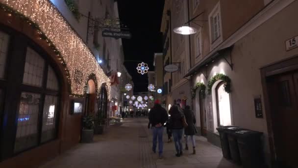 Linzer Gasse Navidad Salzburgo — Vídeos de Stock