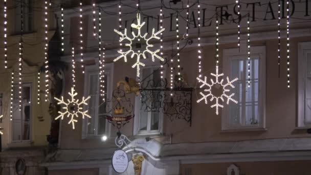クリスマスの雪の結晶ライト — ストック動画