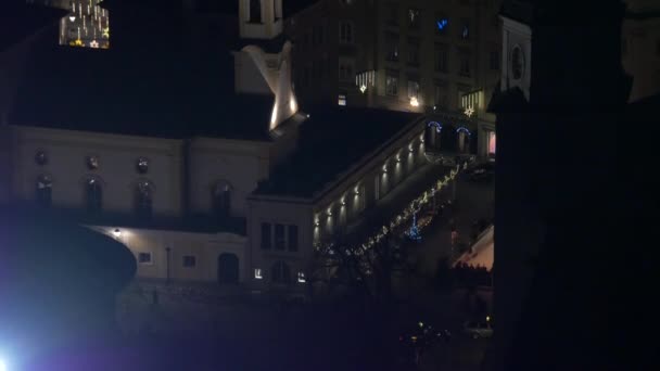 クリスマスの夜のザルツブルクの高い角度 — ストック動画