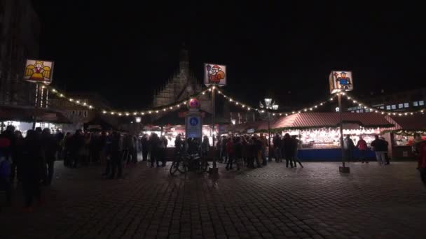 Mercado Natal Com Barracas Nuremberga — Vídeo de Stock