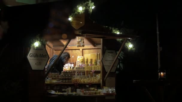 Street Stall Christmas Market — Stock Video