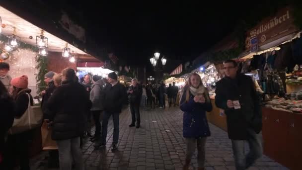 Callejón Entre Puestos Mercado Navidad — Vídeos de Stock