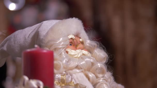 Zbliżenie Lalki Świętego Mikołaja — Wideo stockowe