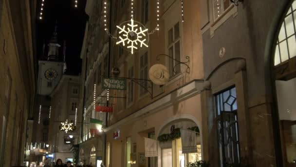 Inclinazione Una Strada Natale Salisburgo — Video Stock