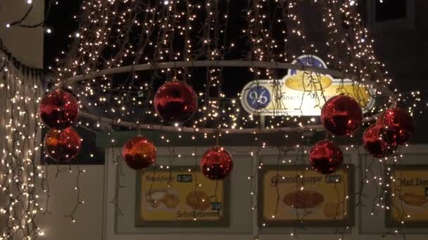 Kırmızı Noel Ampulleri Işıkları — Stok video