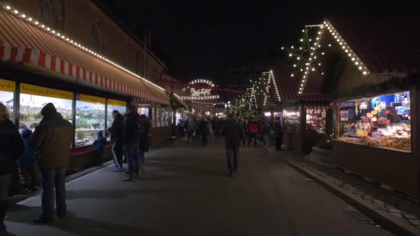 Street Stalls Childrens Christmas Market — Stock Video