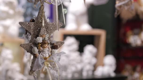 天使とクリスマスの星 — ストック動画