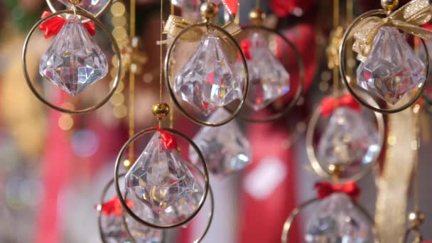 Decorações Natal Com Cristais — Vídeo de Stock