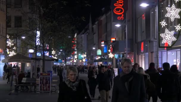 Οδός Καταστήματα Την Περίοδο Των Χριστουγέννων Νυρεμβέργη — Αρχείο Βίντεο