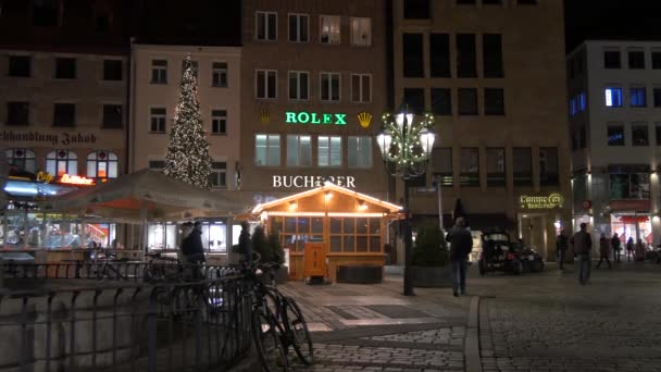 Konigstrae Την Περίοδο Των Χριστουγέννων Στη Νυρεμβέργη — Αρχείο Βίντεο