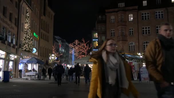 Konigstrae Χριστούγεννα Νυρεμβέργη — Αρχείο Βίντεο
