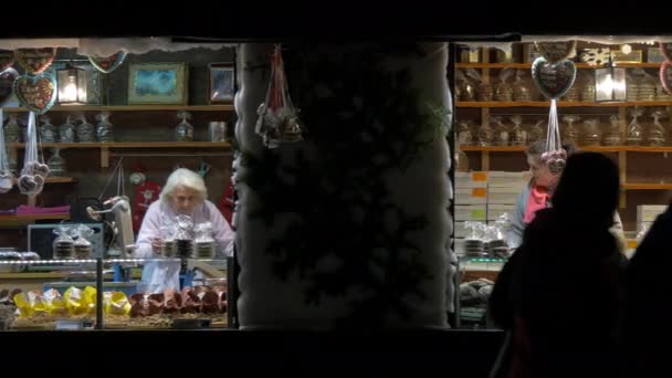 Banco Con Dolci Tradizionali Mercatino Natale — Video Stock