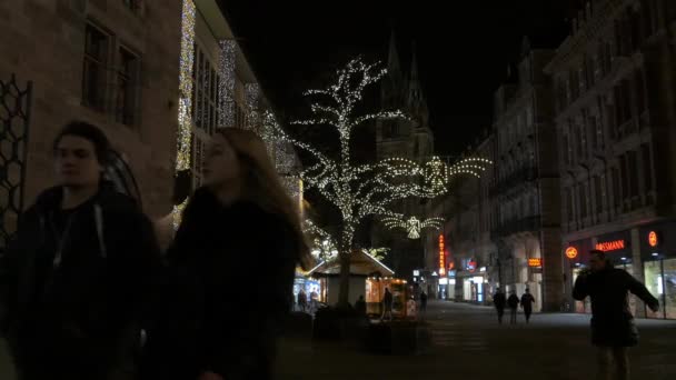 Konigstrae 크리스마스 시간에 뉘른베르크 — 비디오