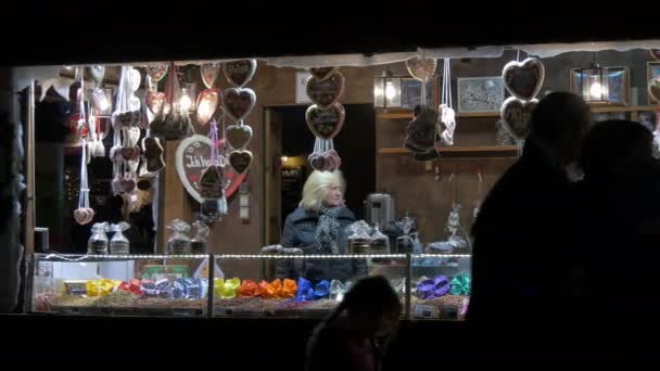 Stall Sweets Christmas Market — Stock Video