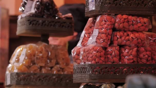 Red Dry Fruits City Daytime — Stock Video