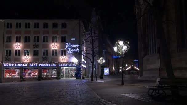 Lorenzer Platz Την Περίοδο Των Χριστουγέννων Νυρεμβέργη — Αρχείο Βίντεο