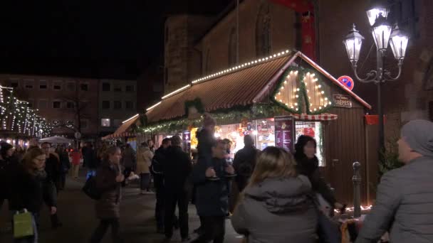 Vánoční Trh Stánky Norimberku — Stock video