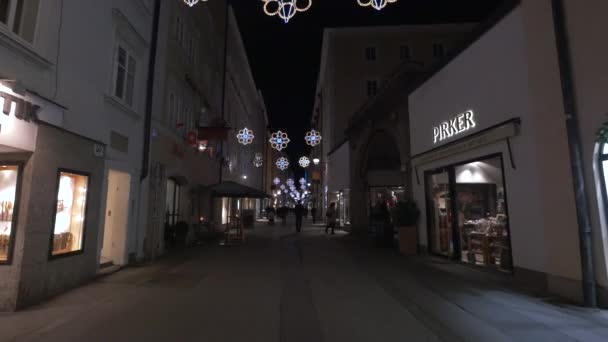 Linzer Street Christmas Time Salzburg — Stock Video