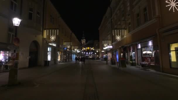 Walking City Center Salzburg Christmas — Stock Video